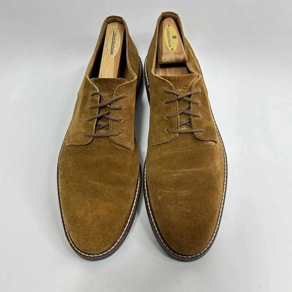 Bostonian Dezmin Plain Mens Tan‎ Suede Derby Oxford Shoes 11 Ortholite footbed